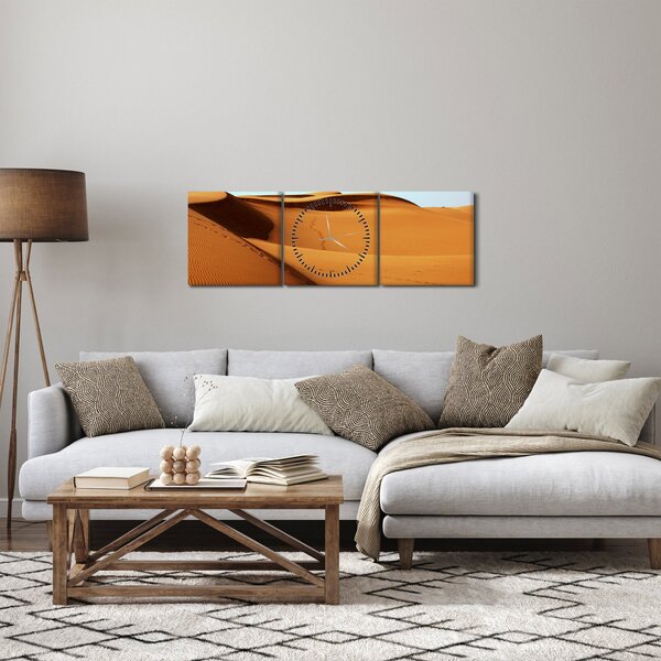 Tablou - Pași în deșert (cu ceas) (90x30 cm)