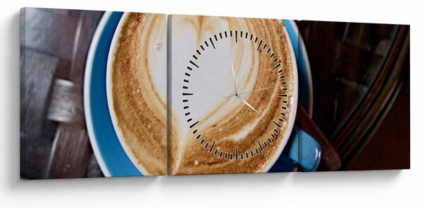 Tablou - Latte art (cu ceas) (90x30 cm)