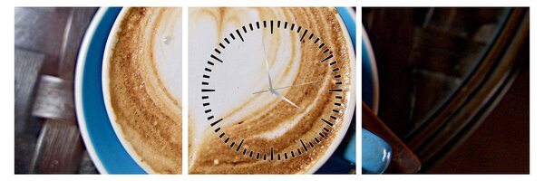 Tablou - Latte art (cu ceas) (90x30 cm)