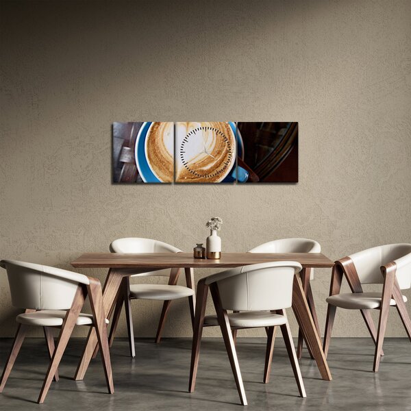 Tablou - Latte art (cu ceas) (90x30 cm)