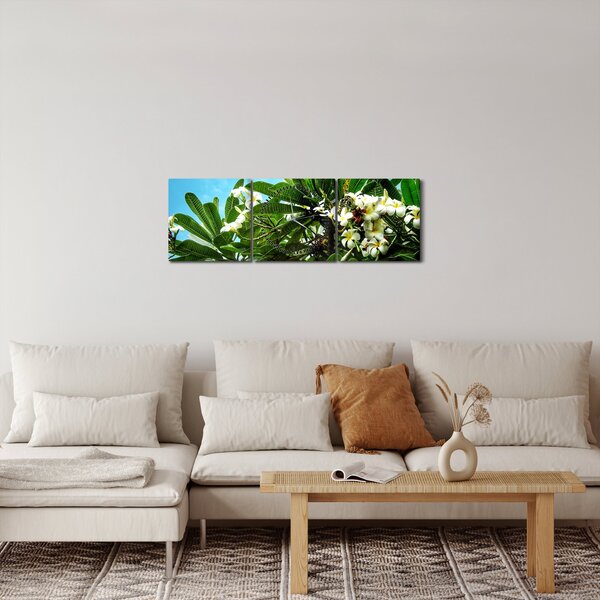 Tablou - Plumeria (cu ceas) (90x30 cm)