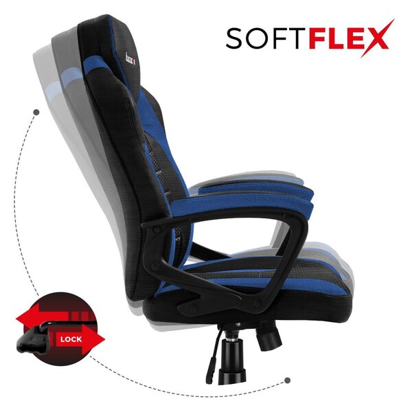 Fotoliu gaming Fusion 2.5 (negru + albastru). 1087463