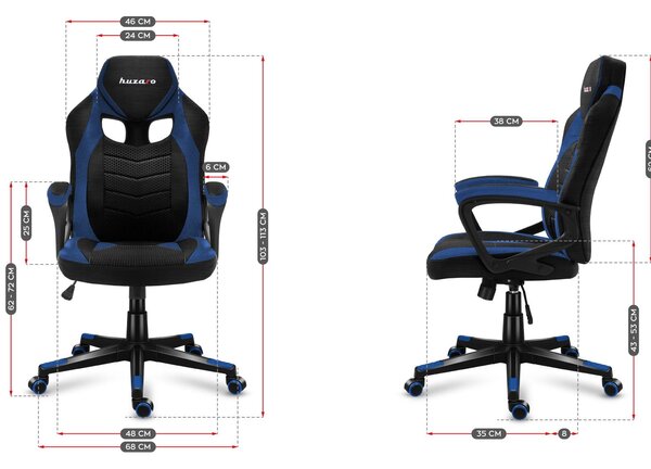 Fotoliu gaming Fusion 2.5 (negru + albastru). 1087463