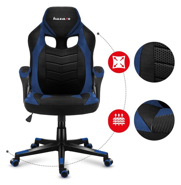 Fotoliu gaming Fusion 2.5 (negru + albastru). 1087463