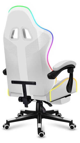 Fotoliu gaming Fusion 4.7 (alb + multicolor) (cu iluminat LED). 1087480