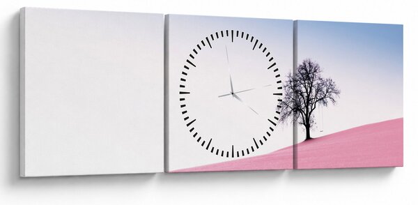 Tablou - Visul roz (cu ceas) (90x30 cm)