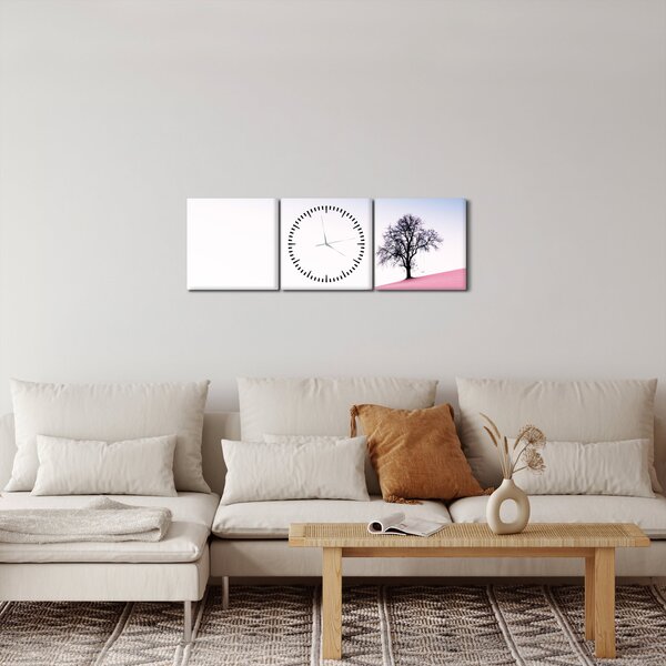 Tablou - Visul roz (cu ceas) (90x30 cm)