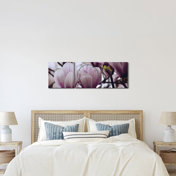 Tablou - Magnolie (cu ceas) (90x30 cm)