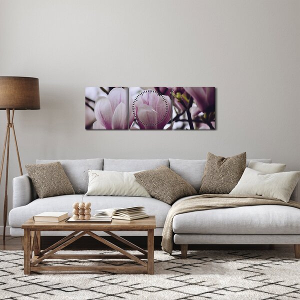 Tablou - Magnolie (cu ceas) (90x30 cm)